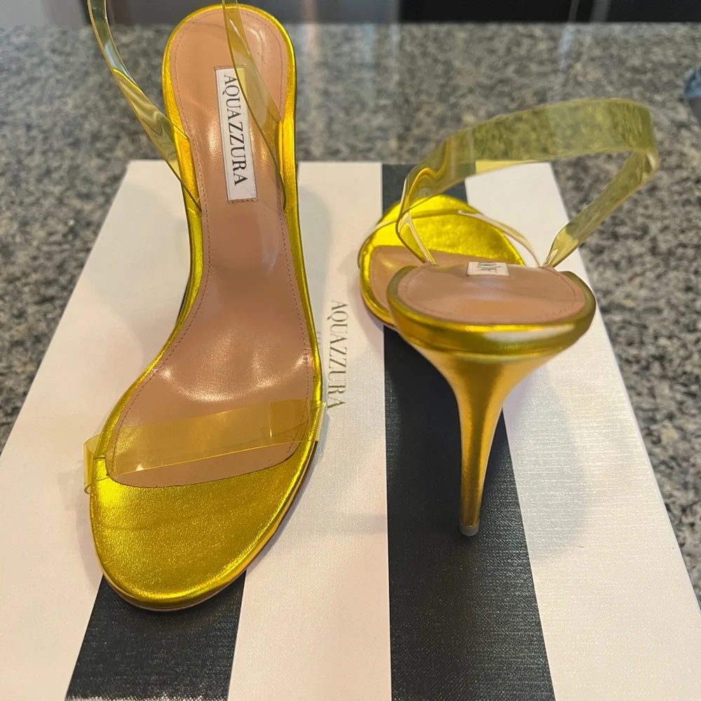 Aquazzura Gold and Yellow Heels - Picture 4 of 12